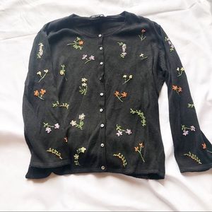 Lance Karesh Silk Sweater Flower Detail Vintage